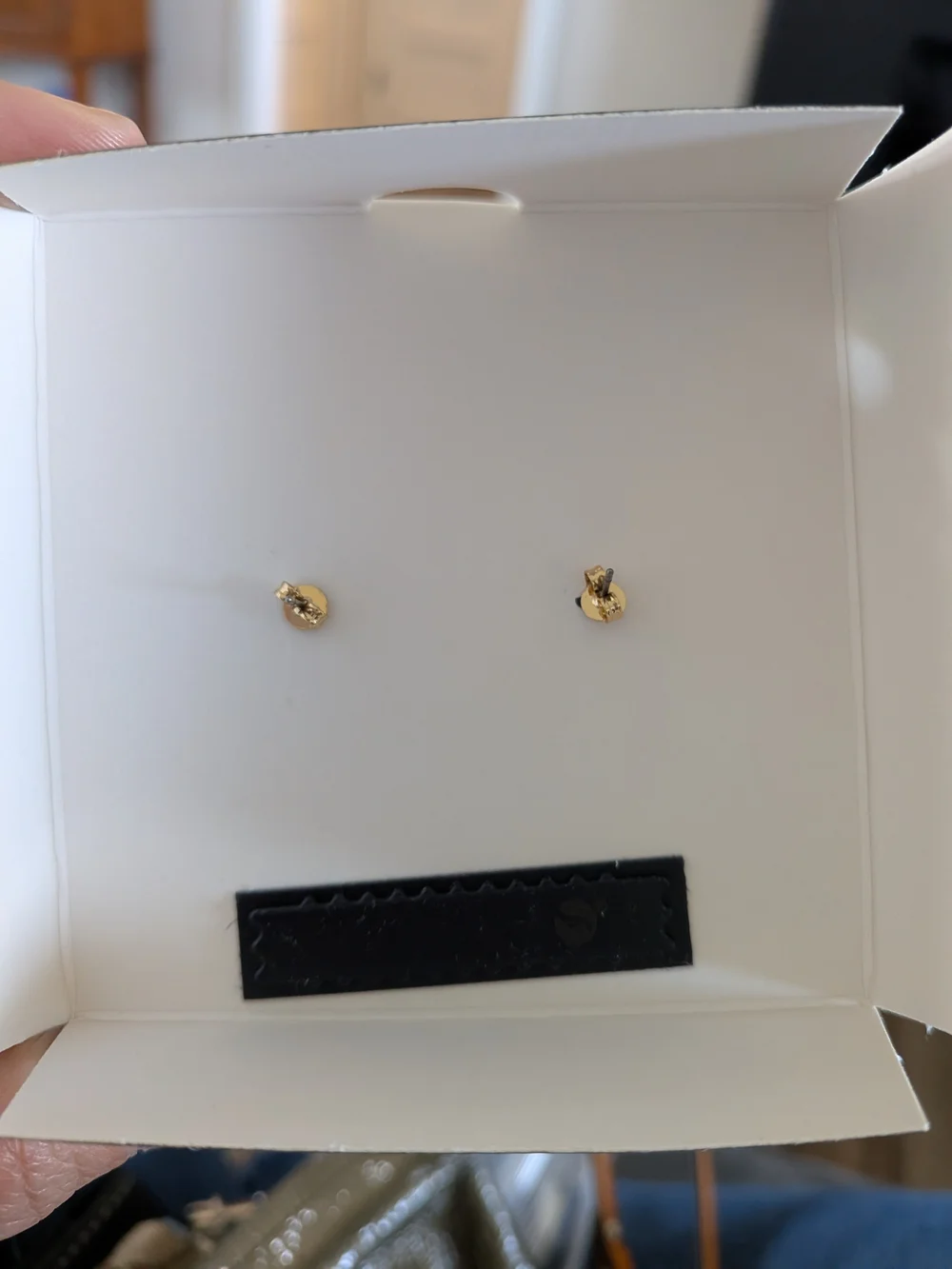 Coach‎ Gold-Tone Earrings with Red Crystal Centers - Picture 3 of 6